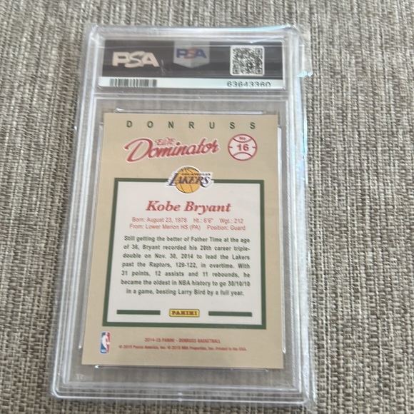 2014 panini dunruss Kobe Bryant #16 805 out of 999 ever made - Picture 2 of 2